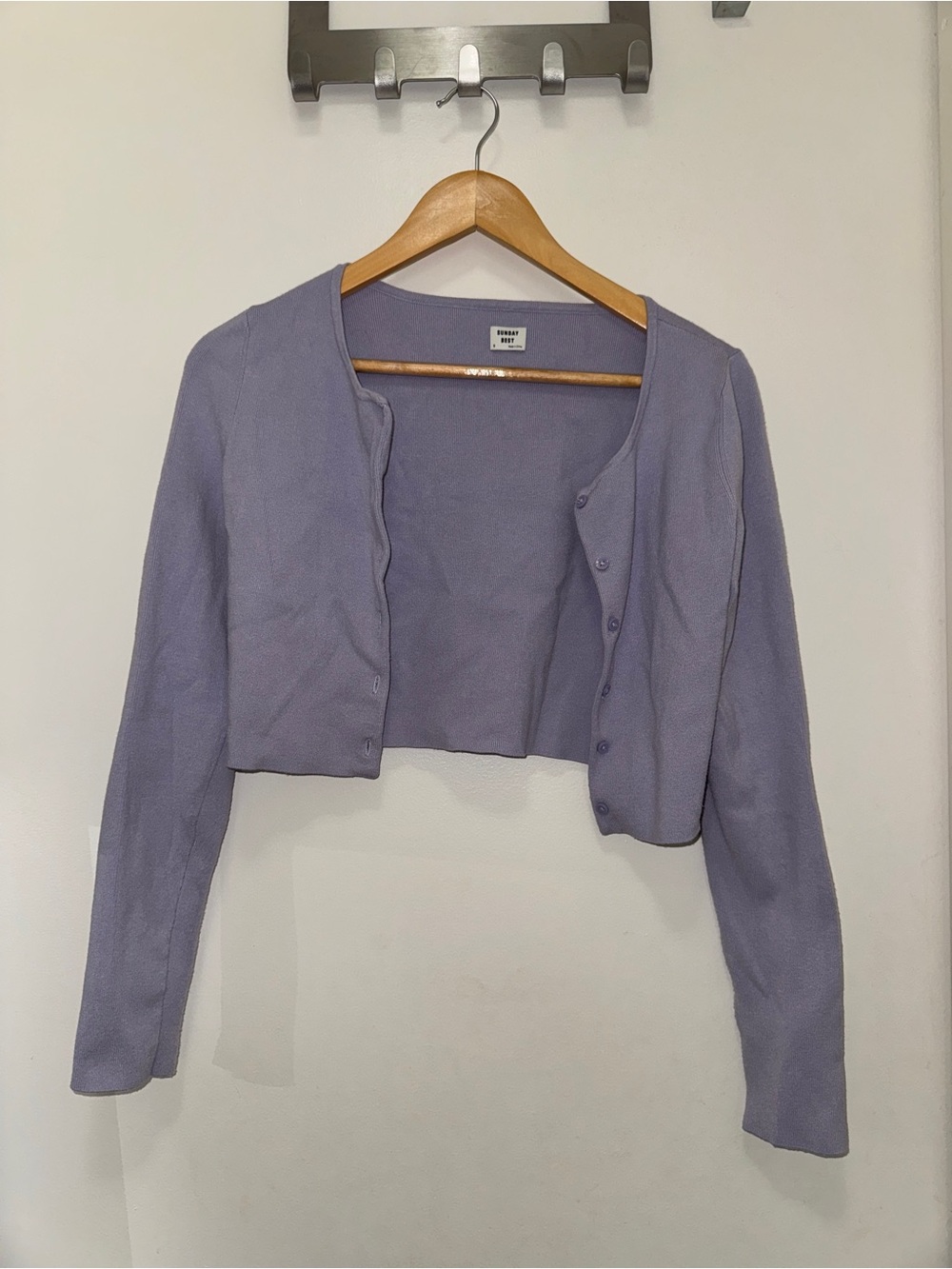 Aritzia Lavender Cropped Cardigan